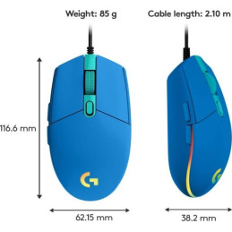 Logitech G203 LIGHTSYNC Gaming Mouse - BLUE - EMEA
