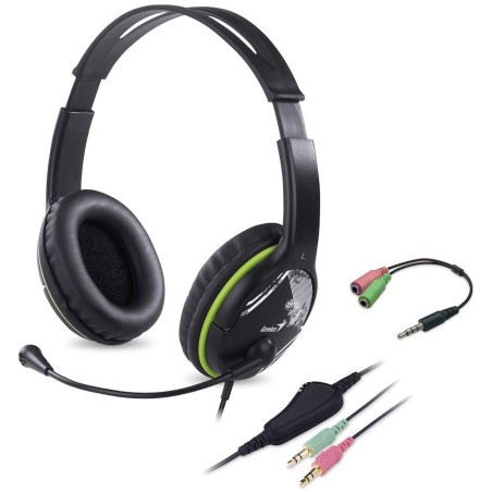 GENIUS headset HS-400A, 2x 3,5 jack, redukce na single jack