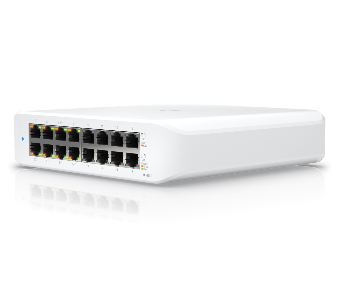 Ubiquiti Switch L2 UniFi USW-Lite-16-POE, 16-Port Gigabit, 8x PoE-out, PoE budget 45W
