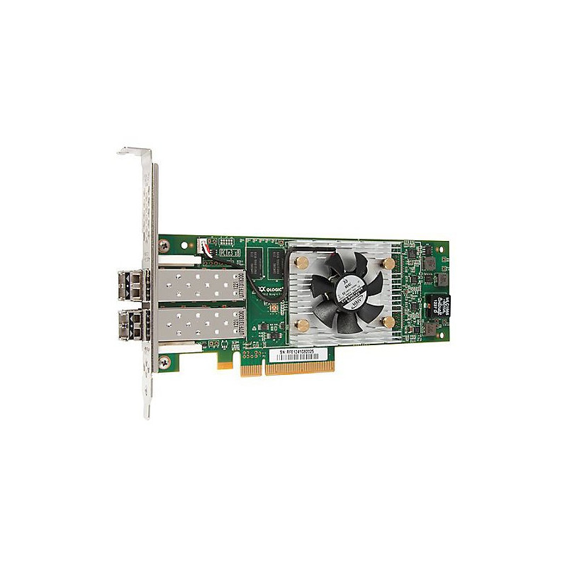 QLOGIC 16Gb Dual Port FC HBA, PCIe Gen3 x4 (x8 physical), LC multi-mode optic