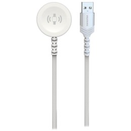 Swissten opletený magnetický kabel pro apple watch kovový, usb-a 1.2 m bílý