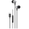 Swissten usb-c headphones metallic black