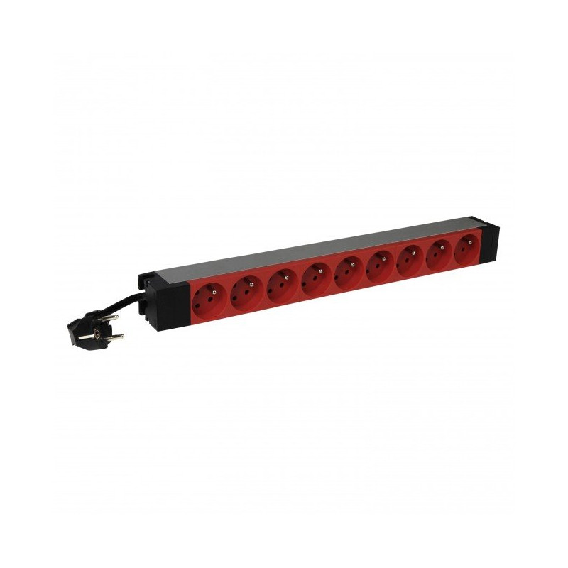 LEGRAND PDU Základní, 1U-19", výstup 9x 230V nezáměnná (CZ/FR), 1-fáze 16A, vstup CZ vidlice - kabel 3m