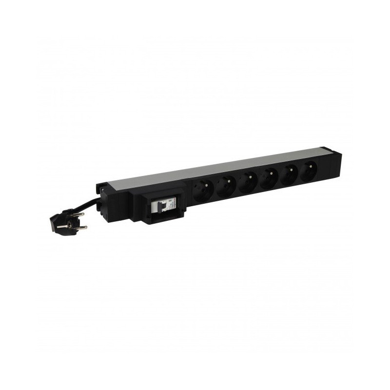 LEGRAND PDU Základní, 1U-19", výstup 6x 230V (CZ/FR), 1-fáze 16A, vstup CZ vidlice - kabel 3m, 16A jistič