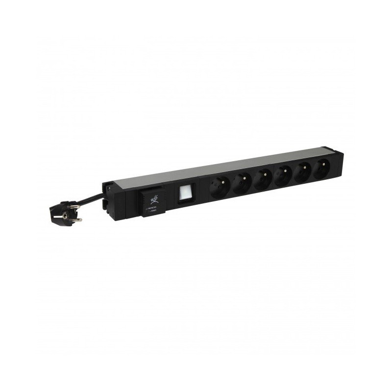 LEGRAND PDU Základní, 1U-19", výstup 6x 230V (CZ/FR), 1-fáze 16A, vstup CZ vidlice - kabel 3m, s přepěťovou ochranou