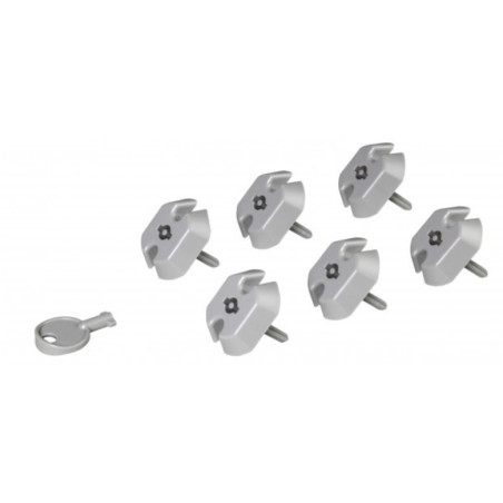 LEGRAND záslepky pro zásuvky 2P+T + 1 klíč - sada 6ks
