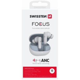 Swissten bluetooth anc sluchátka focus bílá