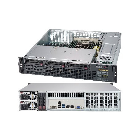 SUPERMICRO 2U short depth chassis 3x 3,5" HS SAS/SATA, DVD, 2x800W (titanium), WIO