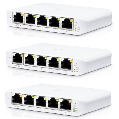 Ubiquiti Switch UniFi Compact USW-Flex-Mini, 5-Port Gigabit, PoE-in, USB-C, 3 kusy