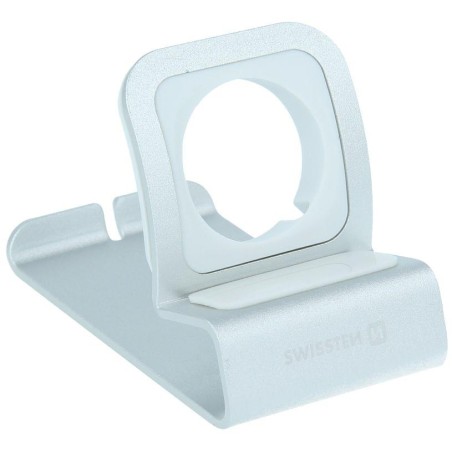 Swissten hliníkový stojánek pro apple watch stříbrný