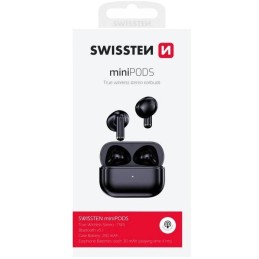 Swissten bluetooth tws sluchátka minipods černá
