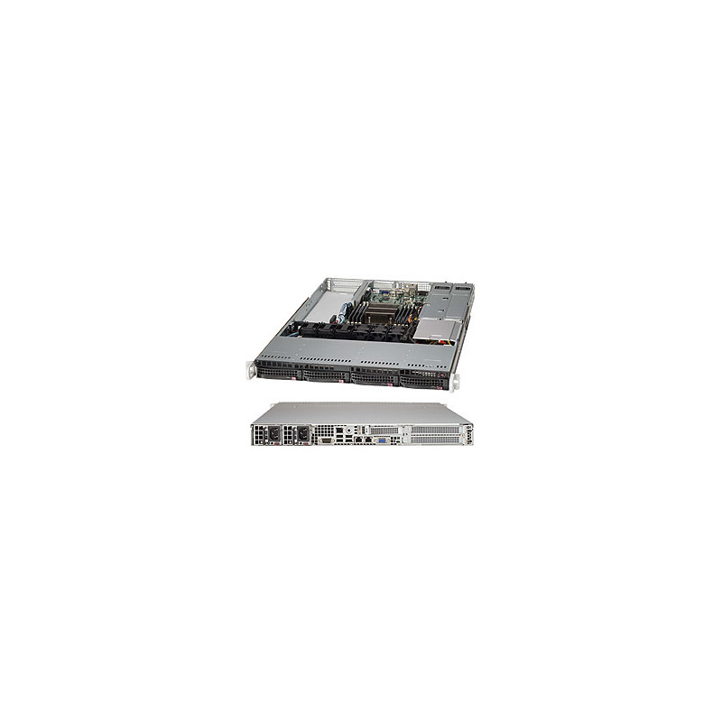 SUPERMICRO 1U chassis 4x 3,5" HS NVMe/SAS/SATA, 2x600W (80PLUS Platinum), WIO, X11