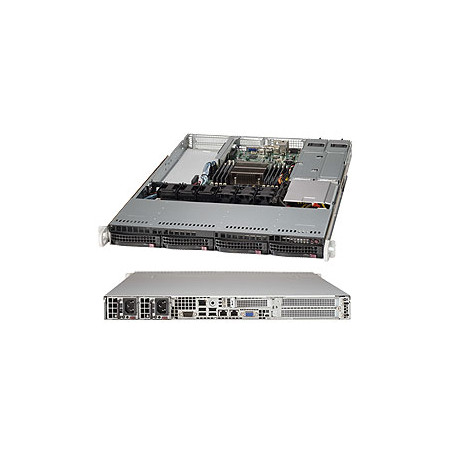 SUPERMICRO 1U chassis 4x 3,5" HS NVMe/SAS/SATA, 2x600W (80PLUS Platinum), WIO, X11