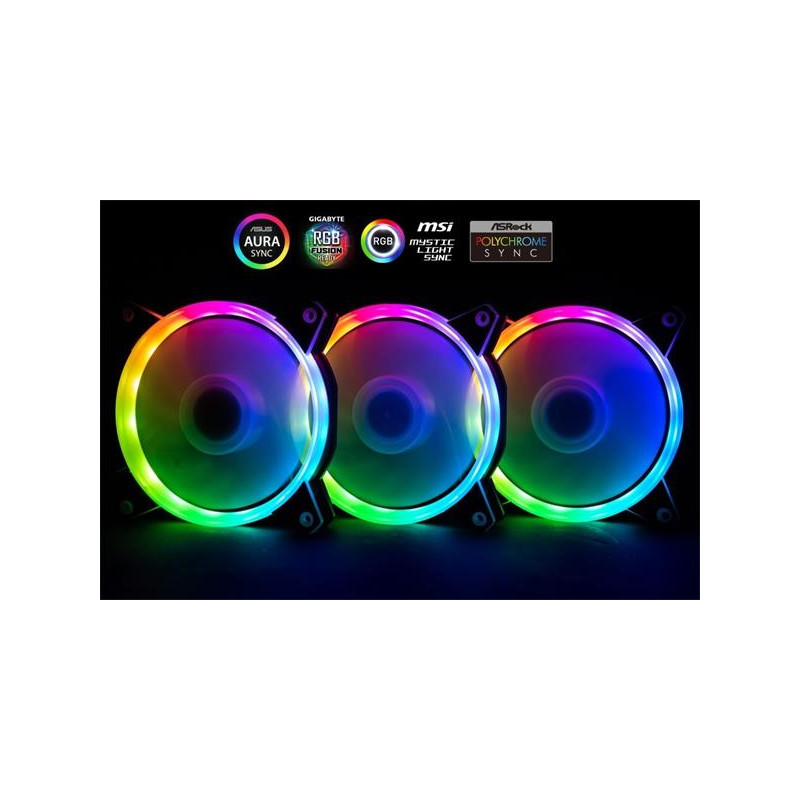 1stCOOL KIT AURA EVO 1 ARGB, 3x Dual Ring 120mm ventilátor + ARGB radič