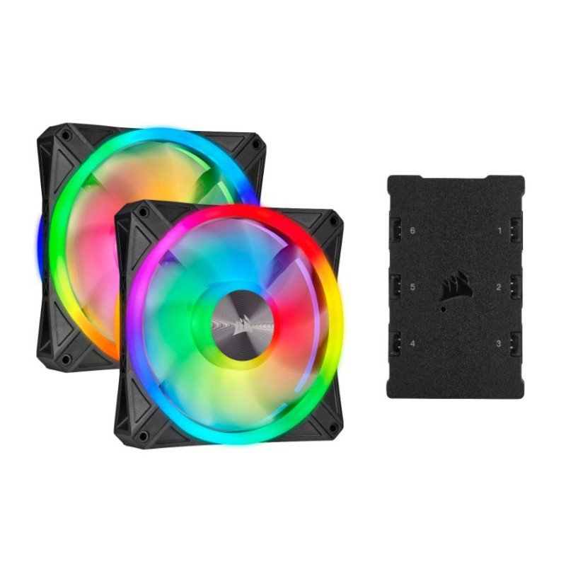 Corsair ventilátor QL Series QL140 RGB LED, 2x 140mm, 26dBA, Lighting Node CORE