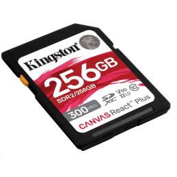 Kingston paměťová karta 256GB Canvas React Plus SDXC UHS-II 300R/260W U3 V90 for Full HD/4K/8K