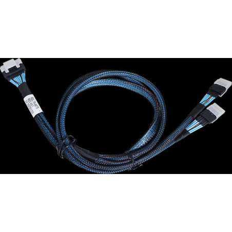 ARECA int. SlimlineSAS x8 SFF-8654 straight to 2x SlimlineSAS x4 SFF-8654, 1m