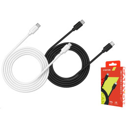 CANYON nabíjecí kabel Lightning MFI-3, opletený, Apple certifikát, délka 1m, perleťově bílá