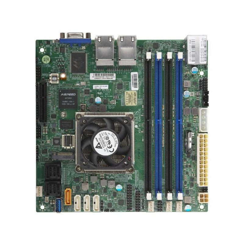 SUPERMICRO mini-ITX MB Atom C3758 (8-core), 4x DDR4 ECC DIMM, 12xSATA, 1x PCI-E 3.0 x4, 4x 1GbE LAN, IPMI