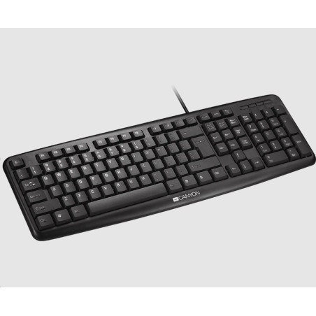 CANYON klasická USB klávesnice CZ/SK, omývatelná, černá