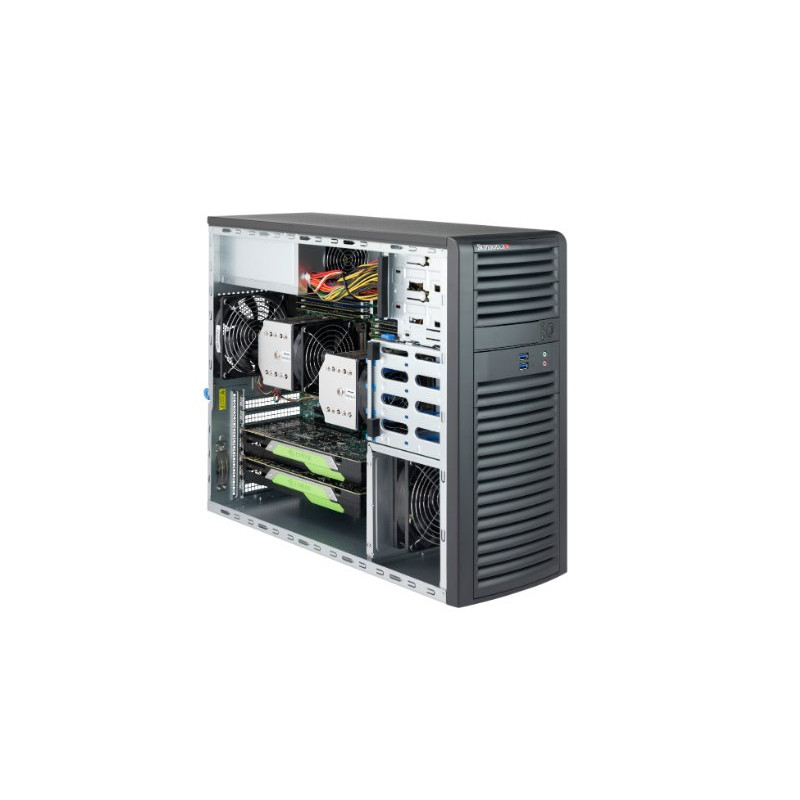 SUPERMICRO Mid-Tower 4x 3,5" fixed HDD, 2x 5,25", 1x external 3,5",(Audio,2xUSB) 1200W (80PLUS Platinum)