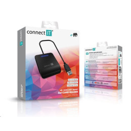 CONNECT IT USB čtečka eObčanek a čipových karet, ČERNÁ