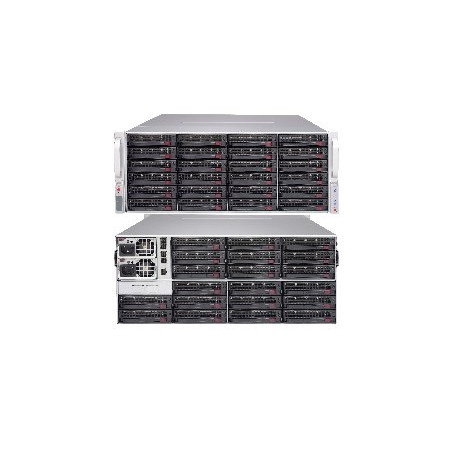 SUPERMICRO 4U JBOD Storage, 44x 3,5" HS HDD (24 front + 20 rear) Dual Expander SAS3 (12Gb/s) 2x1200W (Tit.)