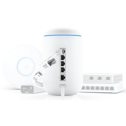 Ubiquiti WiFi router s bránou UniFi UDM Dream Machine, 4-Port Gigabit LAN, 2.4 GHz + 5GHz, 3/4.5 dBi