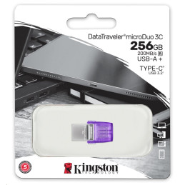 Kingston flash disk 256GB DT MicroDuo 3C USB A + USB-C