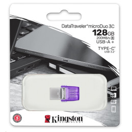 Kingston flash disk 128GB DT MicroDuo 3C USB A + USB-C