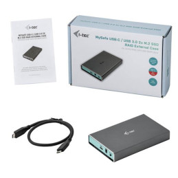 i-tec MySafe USB-C/USB-A 2x M.2 SATA Drive Metal External case with RAID 10Gbps