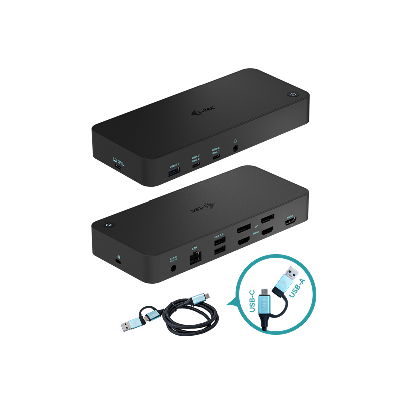 i-tec USB 3.0 / USB-C / Thunderbolt, 3x 4K Docking Station, Power Delivery 100W