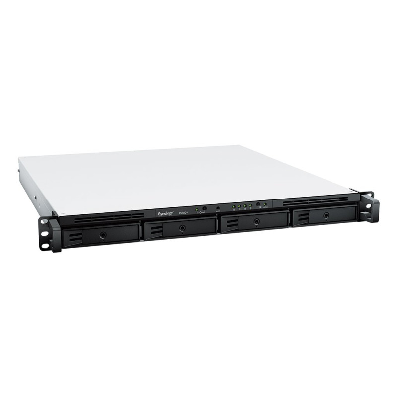 Synology RackStation RS822RP+ 4-bay NAS, rack 1U, CPU QC Ryzen V1500B 64bit, RAM 2GB, dva zdroje