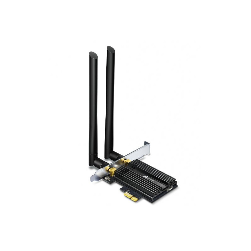 AXE5400 Tri-Band Wi-Fi 6E Bluetooth PCI Express Adapter SPEED: 2402 Mbps at 6 GHz + 2402 Mbps at 5 GHz + 574 Mbps at 2