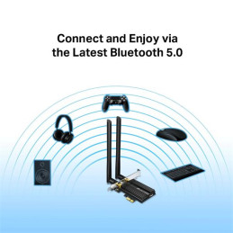 AX3000 Dual Band Wi-Fi 6 Bluetooth PCI Express Adapter SPEED: 2402 Mbps at 5 GHz + 574 Mbps at 2.4 GHz SPEC: 2× High G