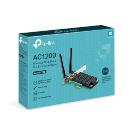 AC1200 Dual Band Wi-Fi PCI Express Adapter SPEED: 867 Mbps at 5 GHz + 300 Mbps at 2.4 GHz SPEC: 2× High Gain External An