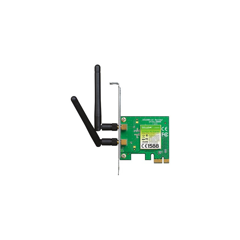 300Mbps Wi-Fi PCI Express Adapter SPEED: 300 Mbps at 2.4 GHz SPEC: 2× High Gain External Antennas
