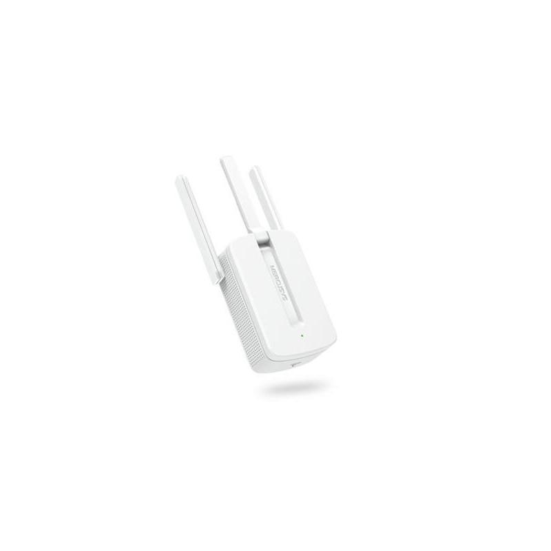 300Mbps Wi-Fi Range Extender SPEED: 300 Mbps at 2.4 GHz SPEC: 3× Fixed External Antennas, Wall Plugged FEATURE: WPS/Rese