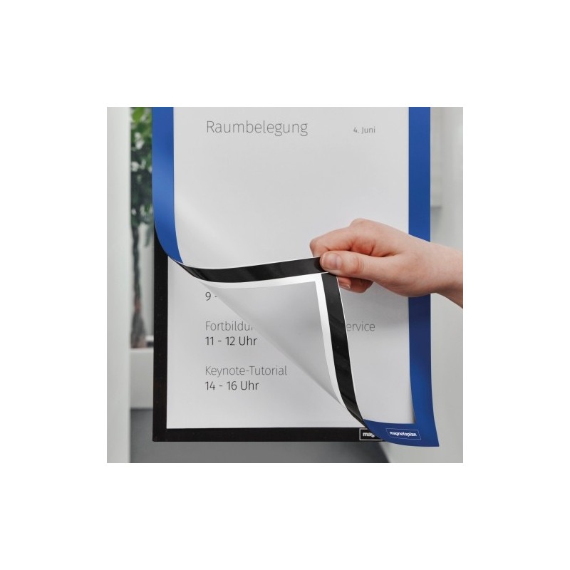 Magnetoplan Magnetofix selbstklebender Magnetrahmen A4 blau (2Stk)
