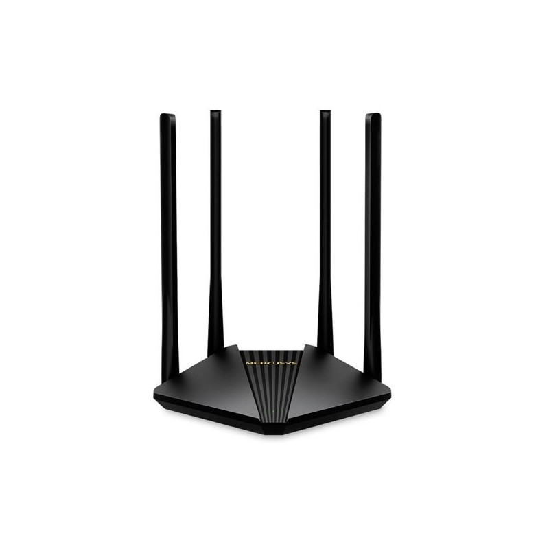 AC1200 Dual-Band Wi-Fi Gigabit Router SPEED: 300 Mbps at 2.4 GHz + 867 Mbps at 5 GHz SPEC: 4× Fixed External Antennas,