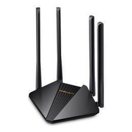 AC1200 Dual-Band Wi-Fi Gigabit Router SPEED: 300 Mbps at 2.4 GHz + 867 Mbps at 5 GHz SPEC: 4× Fixed External Antennas,