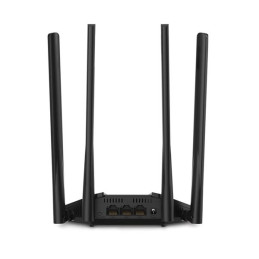 AC1200 Dual-Band Wi-Fi Gigabit Router SPEED: 300 Mbps at 2.4 GHz + 867 Mbps at 5 GHz SPEC: 4× Fixed External Antennas,