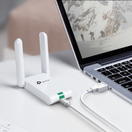 300Mbps High Gain Wi-Fi USB Adapter SPEED: 300 Mbps at 2.4 GHz SPEC: 2× High Gian External Antennas, Mini USB 2.0, Exten