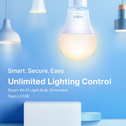 Smart Wi-Fi Light Bulb, Dimmable SPEC: 2.4 GHz, IEEE 802.11b/g/n, E27 Base, 220–240 V, 50/60 Hz, 806 lm, 8.7 W, 2,700 K,