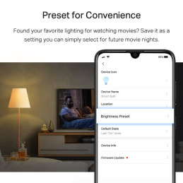 Smart Wi-Fi Light Bulb, Dimmable SPEC: 2.4 GHz, IEEE 802.11b/g/n, E27 Base, 220–240 V, 50/60 Hz, 806 lm, 8.7 W, 2,700 K,