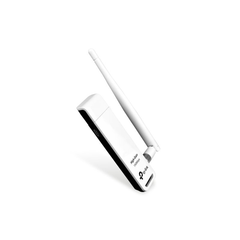 150Mbps High Gain Wi-Fi USB Adapter SPEED: 150 Mbps at 2.4 GHz SPEC: 1× High Gian External Antenna, USB 2.0 FEATURE: WPS
