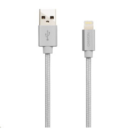 CANYON nabíjecí kabel Lightning MFI-3, opletený, Apple certifikát, délka 1m, tmavě šedý