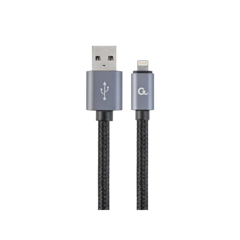 Gembird kábel nabíjací Lightning 8-pin (M) na USB 2.0 (M), prémiový, opletený, 1.8 m, čierny
