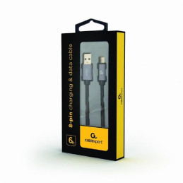 Gembird kábel nabíjací Lightning 8-pin (M) na USB 2.0 (M), prémiový, opletený, 1.8 m, čierny