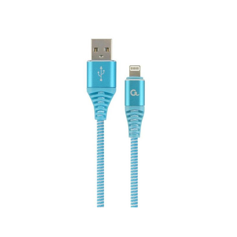 Gembird kábel nabíjací Lightning 8-pin (M) na USB 2.0 (M), prémiový, opletený, 2 m, modrý